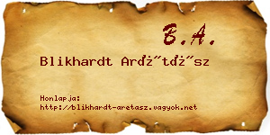 Blikhardt Arétász névjegykártya